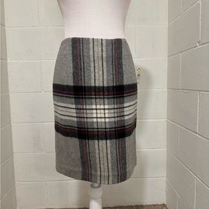Talbots Plaid Gray Skirt